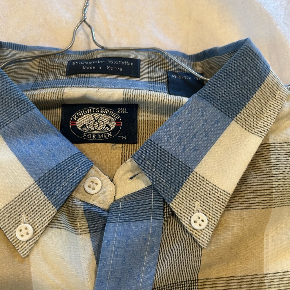 Knightsbridge Blue and Cream Checkered Men's Shirt